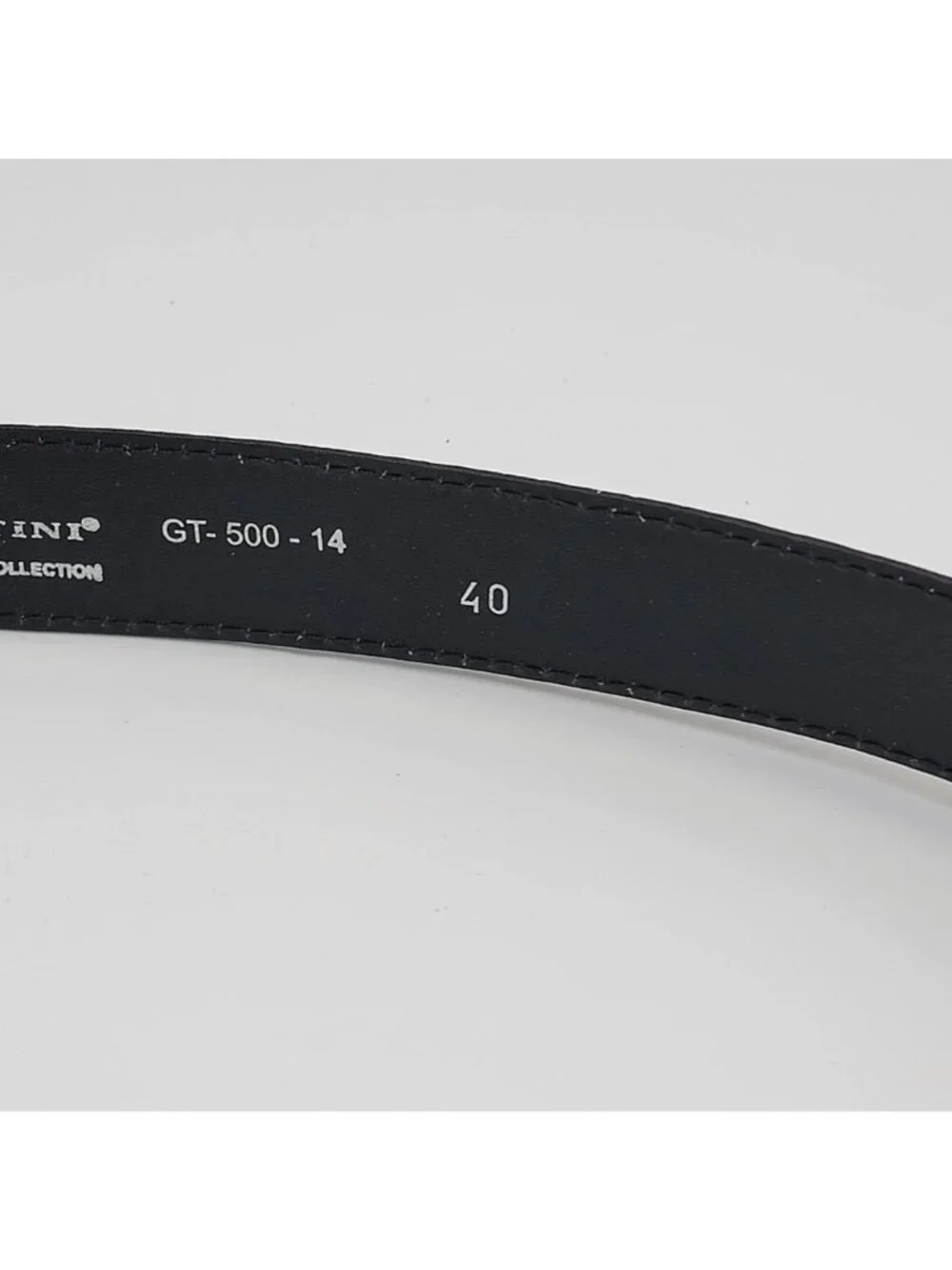 Vtg Giorgio Brutini Genuine Navy Blue Leather Belt With Embossed Texture & Silve